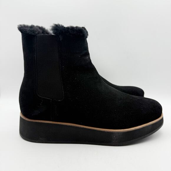 Bernardo Womens Patterson Boots US 10M EU 40.5 Black Suede Sheepskin NWOB - Picture 3 of 12